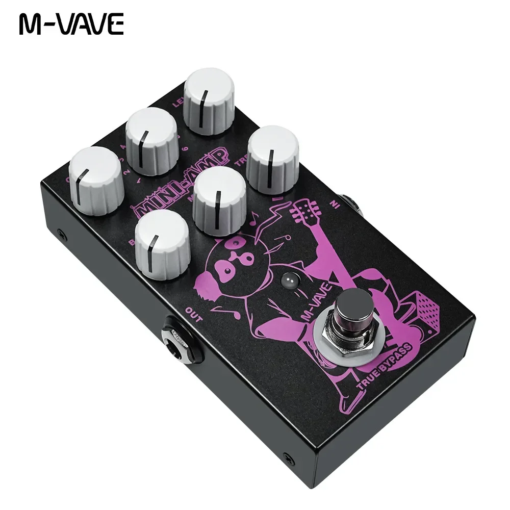 

M-VAVE Electric Guitar Effect Pedal MINI-AMP Pre-amp Simulation 9 Classic Amp Effects 3 Band EQ True Bypass Guitar Parts