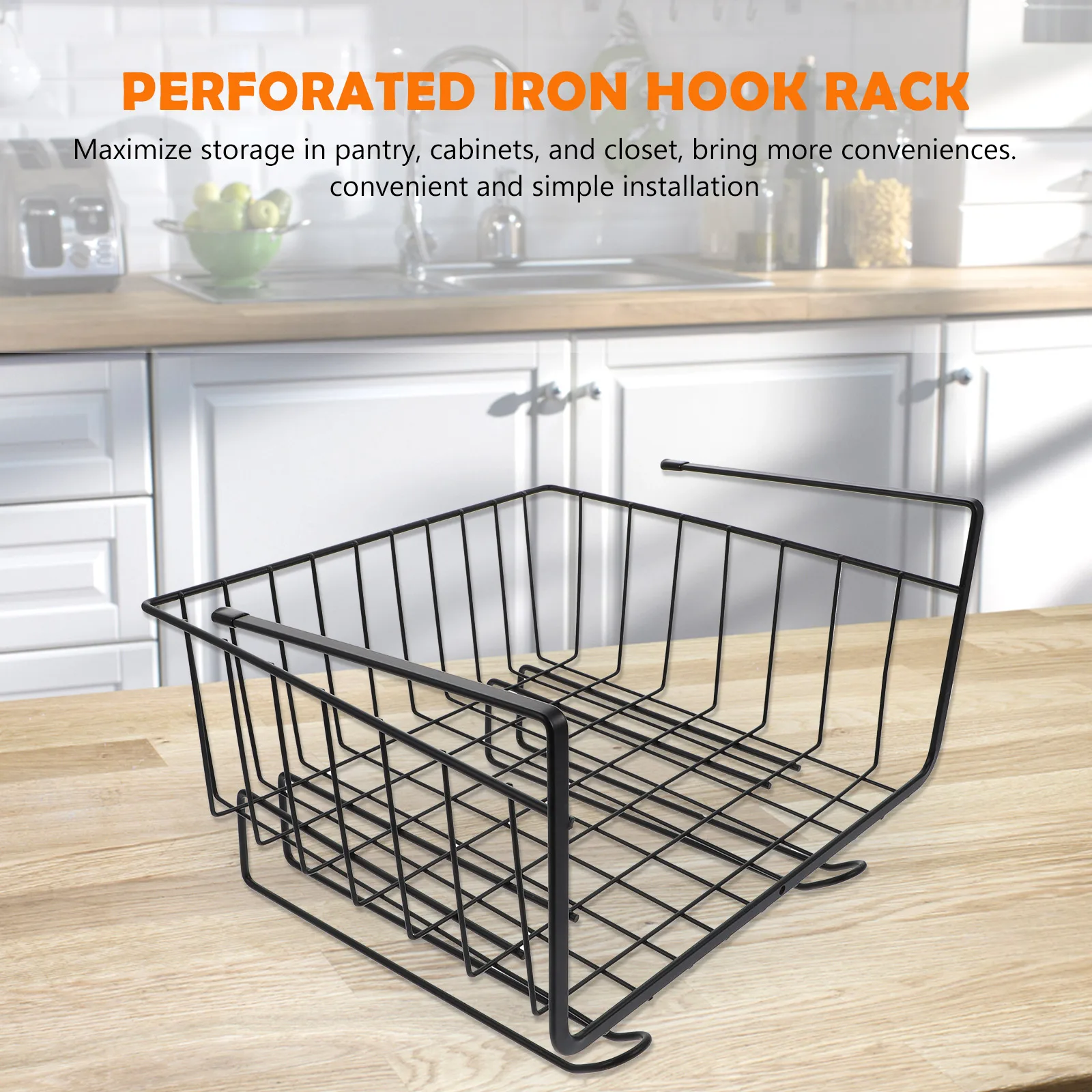 

Iron Under Shelf Rack Kitchen Bathroom Cabinet Storage Wire Basket Quality Material Long Life Easy Install Remove Save