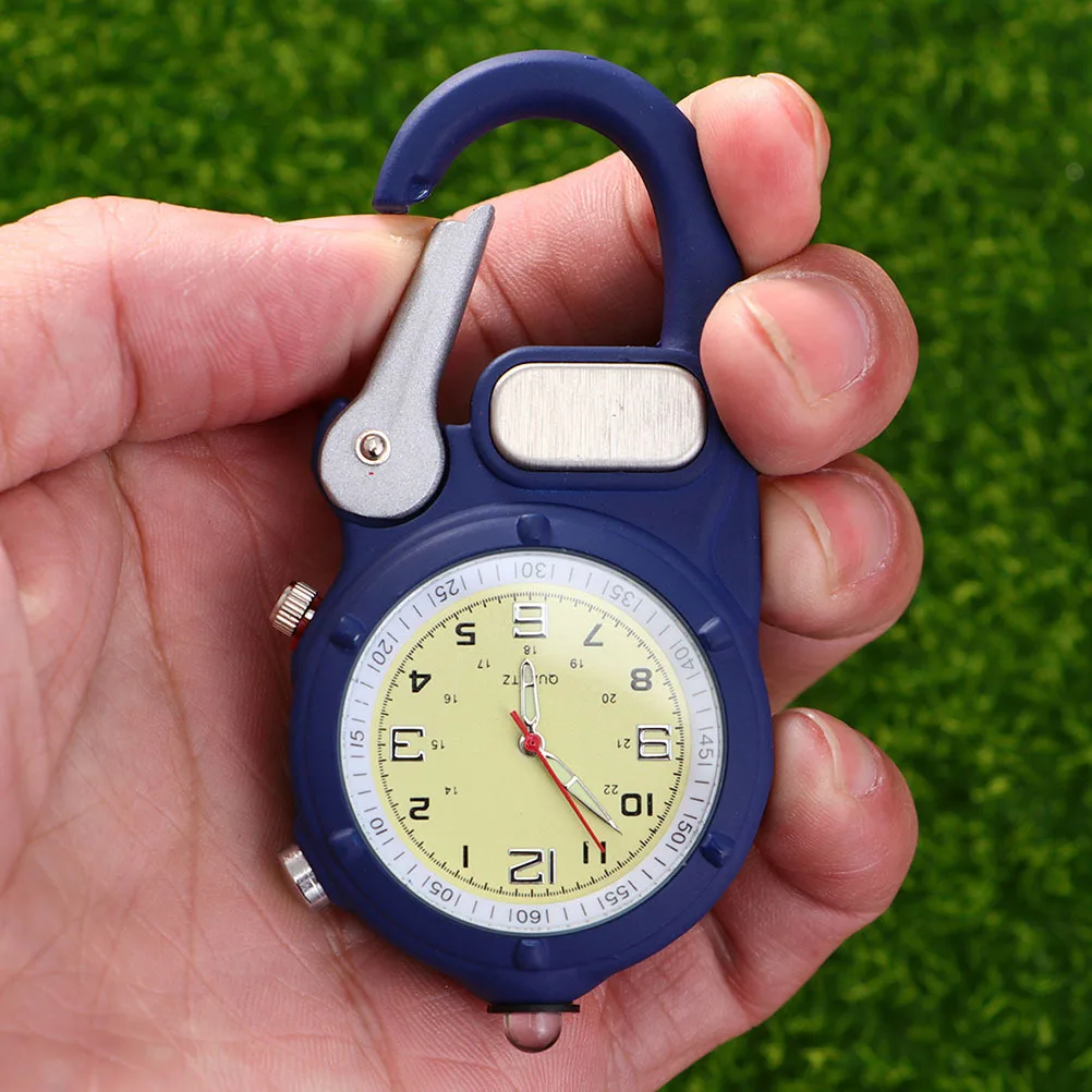 Multi-Function Alloy Clip Watch Luminous Led Light For Hiking Camping Outdoor Sports Portable Pocket Timepiece