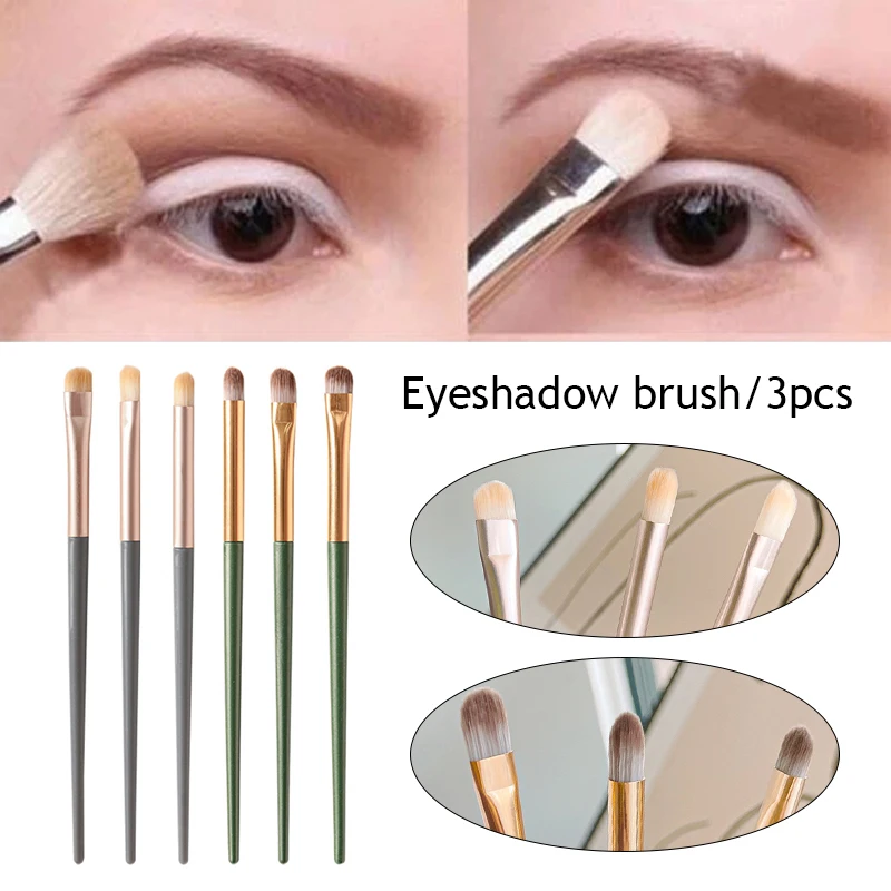 3pcs Makeup Brush Set Eyeshadow Brush Soft Mini Size Blusher Concealer Brushes Portable Cosmetic Applicators Foundation Brush