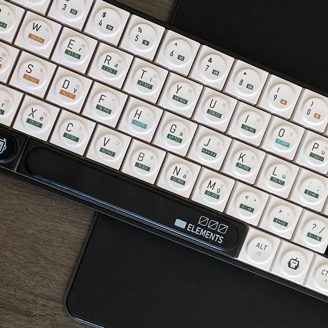 レトロメカニカルキーボード,ビルディングブロックおもちゃのキーキャップ,化学元素,カスタムpbt,磁気,ヴィンテージ,ウーティングゲーム