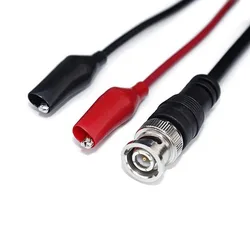 Pinzas de cocodrilo de 1M y 5,0mm, Cable BNC macho a doble pinza de cocodrilo, sonda de prueba de osciloscopio, Cable de plomo