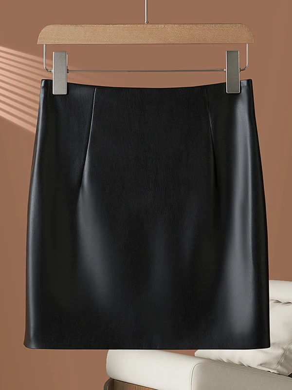 

Юбка из натуральной кожи с высокой талией, женская, осенне-зимняя, новая, А-силуэт, из овчины, короткая, приятная к телу, дышащая