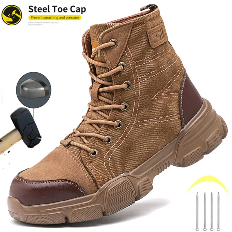 Safety Protective Boots Work Safety Shoes Men Safety Boots Anti-puncture Work Shoes New Steel Toe Shoe Indestructible Shoes