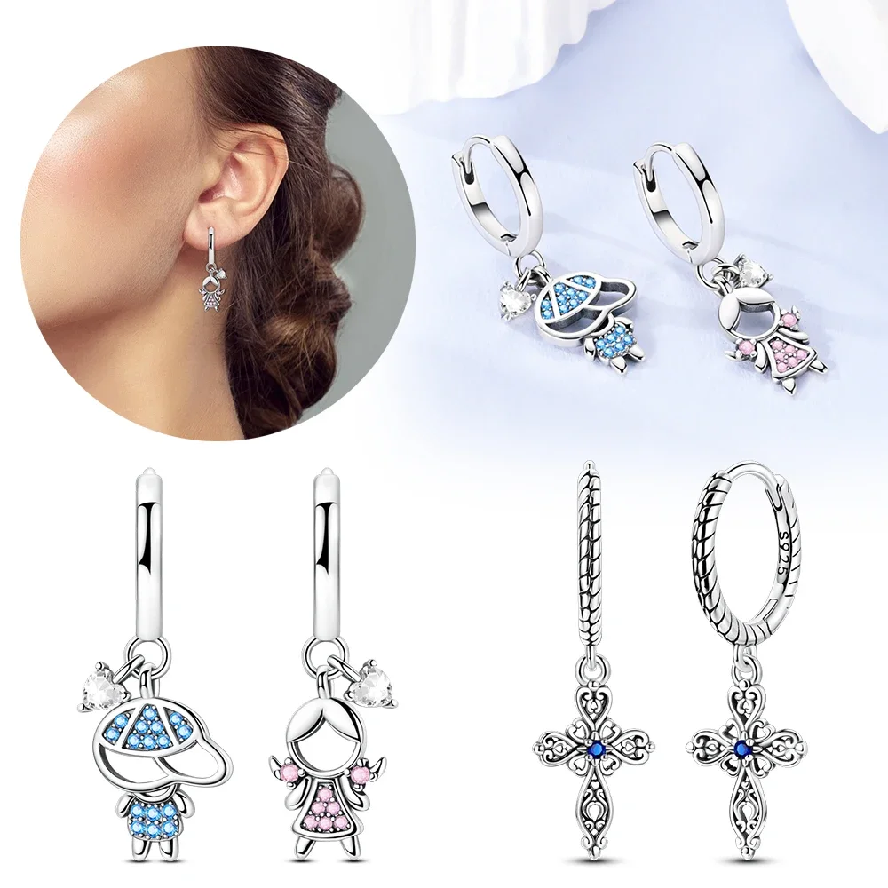 Silver Colors Childish Boys and Girls Heart Earrings For Women Wedding Engagement Charm Earrings Jewelry Gift