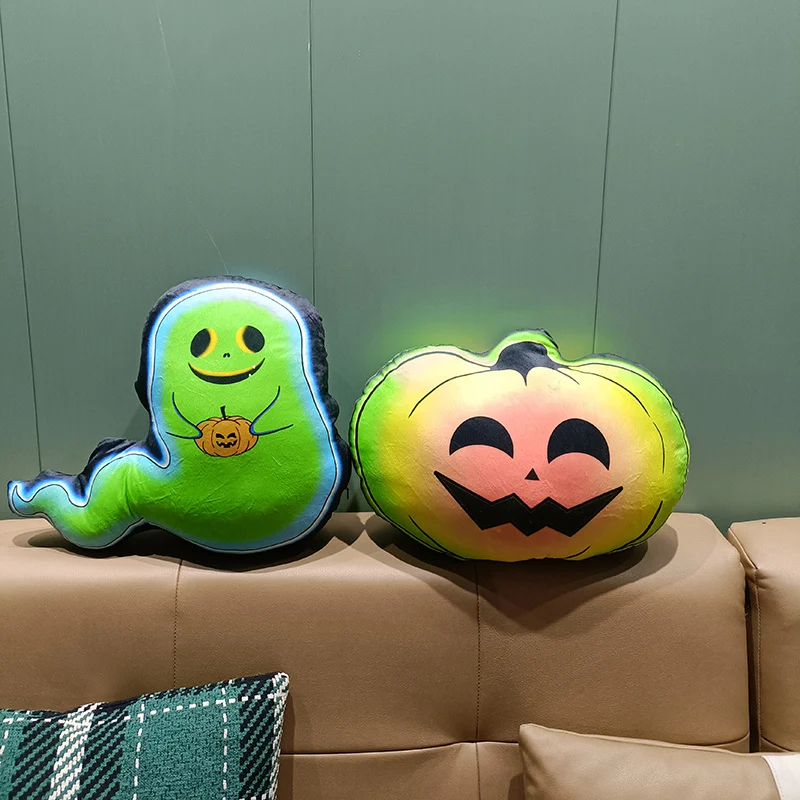 핫 할로윈 파티 플러시 장난감 귀여운 컬러풀 플러시 인형 버섯 호박 유령 무서운 플러시 베개 할로윈 룸 데코 선물