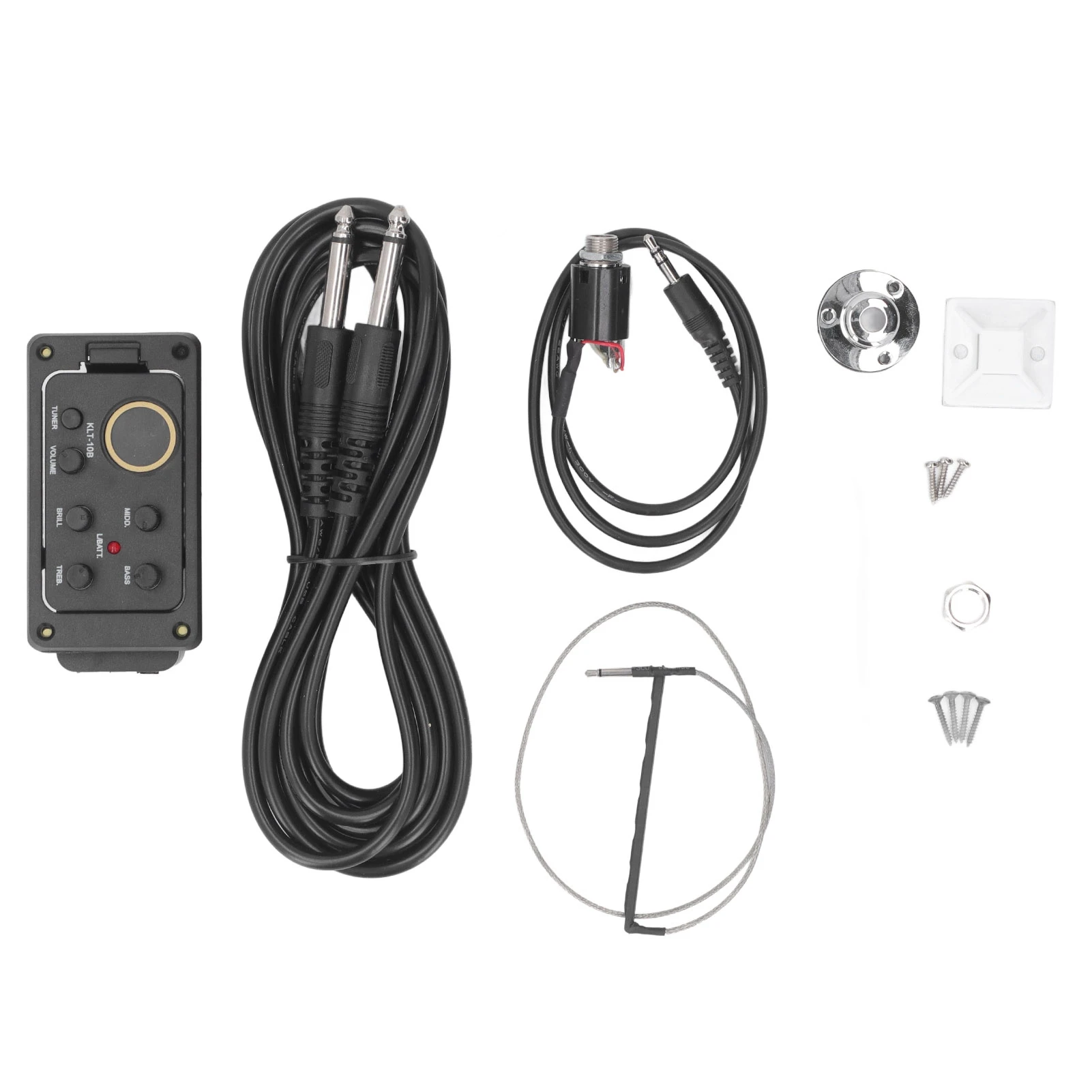 Égaliseur 4 bandes EQ, préamplificateur, amplificateur, micro piézo, accordeur, égaliseur pour guitare acoustique avec écran LCD