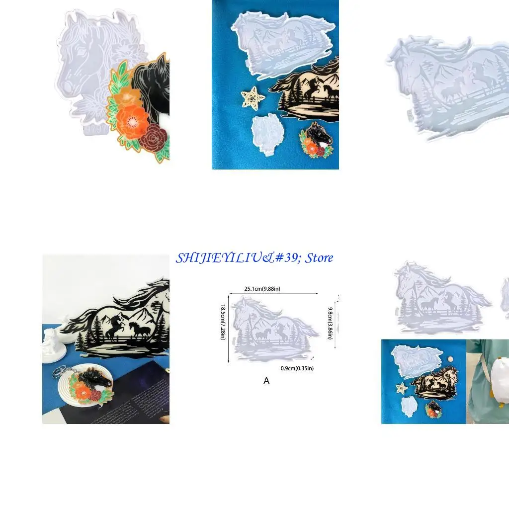 

E21F Stylish and Versatile Silicone Mold for Wall Decor Horse Crafts Ornament Moulds