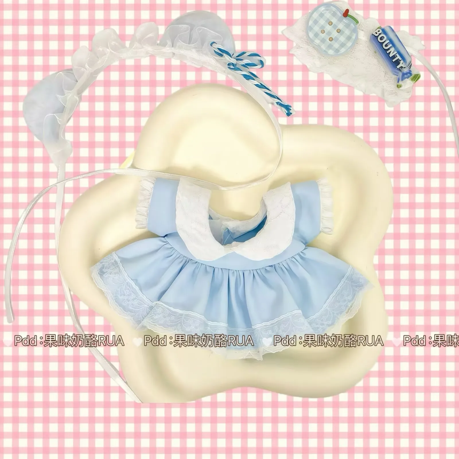 نمط جديد [رسالة ضباب الخوخ] فستان دمية 10 سنتيمتر لوليتا لطيف كوس سمة مجموعة ملابس دمى القطن