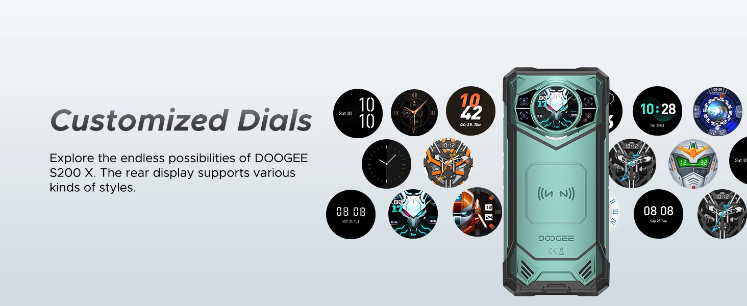 Globe Version DOOGEE S200 X 5G Rugged Phone 6.72" Dimensity 7050 1.32" AMOLED Rear Display 12GB 512GB 10100mAh Battery Phone