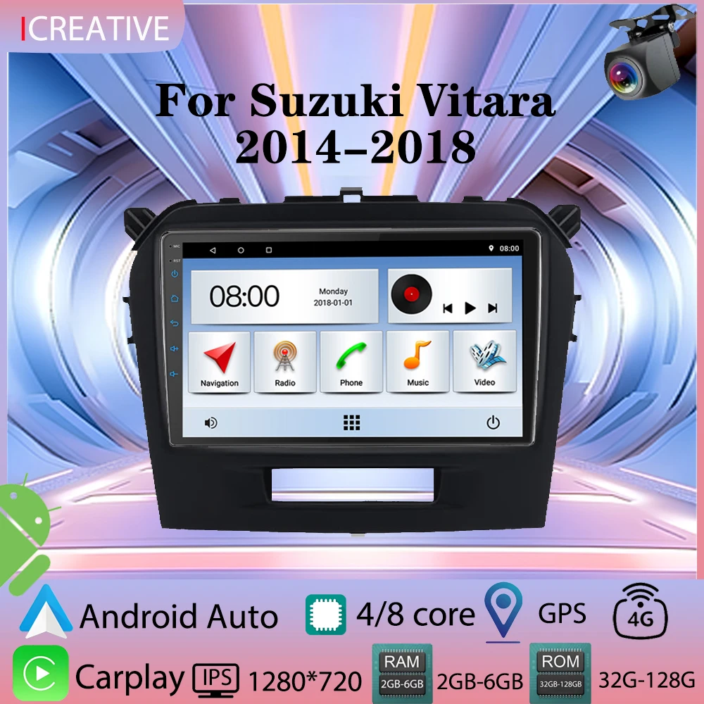 

Android Car Radio for Suzuki Vitara 2014 - 2018 Carplay Multimedia Player 2din Stereo Autoaudio Head Unit 9 Inch Navigation GPS