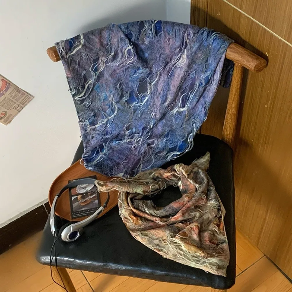 Y2K 웨이스트랜드 스타일 헤어 스카프 힙합 소프트 랩 타이다이 헤어밴드 펑크 빈티지 디스트레스드 립드 튜브탑 스파이시 걸스