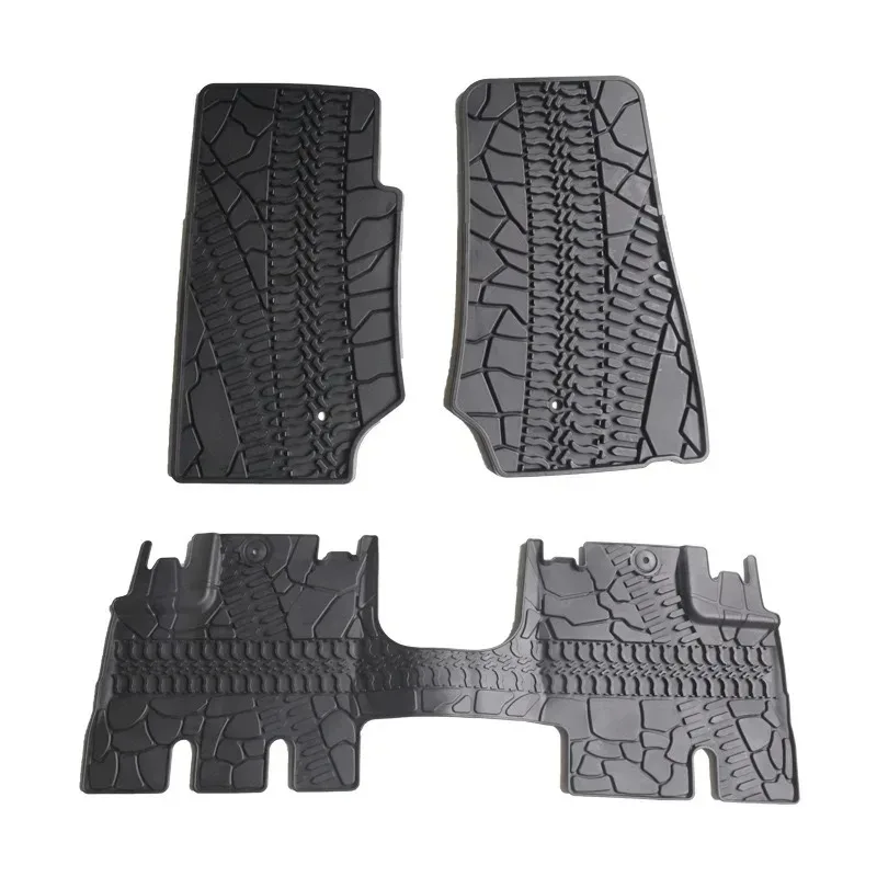 

For Jeep Wrangler JK 2007-2017 2 Doors 4 Doors Black Waterproof Rubber Car Floor Mat Anti-slip Carpet Interior Accessories