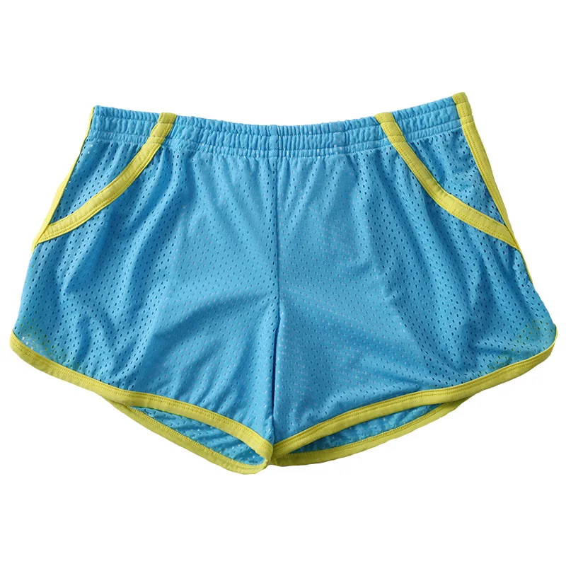 Men's Mesh Ice Silk Loungewear Breathable Summer Underwear Quick-dry Mesh Boxer Shorts Elastic Sport Casual Sleepwear Aro Pants