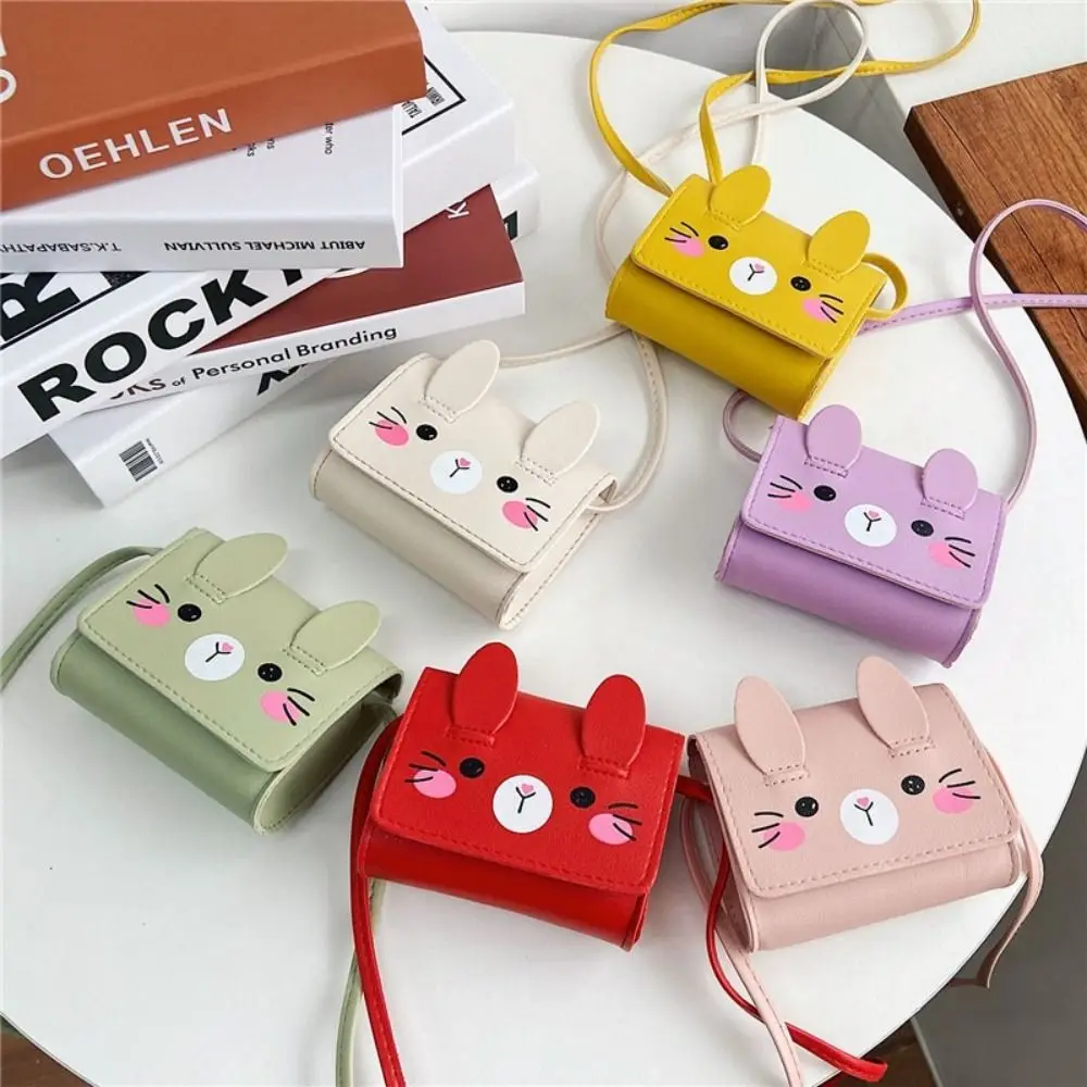Fashion Cute Rabbit Children's Mini Handbags PU Leather Portable Crossbody Bags Kids Coin Purse Girls Gift