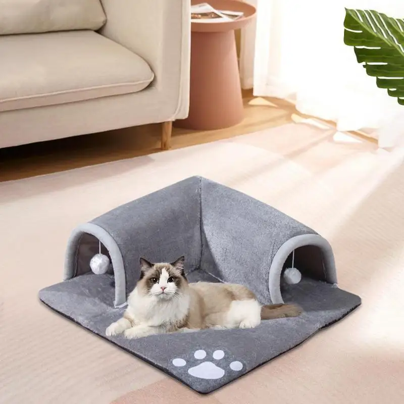 Cat Tunnel Bed Pet Cave Bed Tunnel Cat Tube Toy Removable Portable Cat Bed Play Tunnel And Mat For Cat Guinea Pigs Dog Rabbits