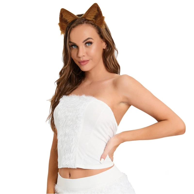 Cartoon Cat Ear Shape Hair Hoop Cute Live Broadcast Hair Holder Halloween Party Costume Headwear for Children Women