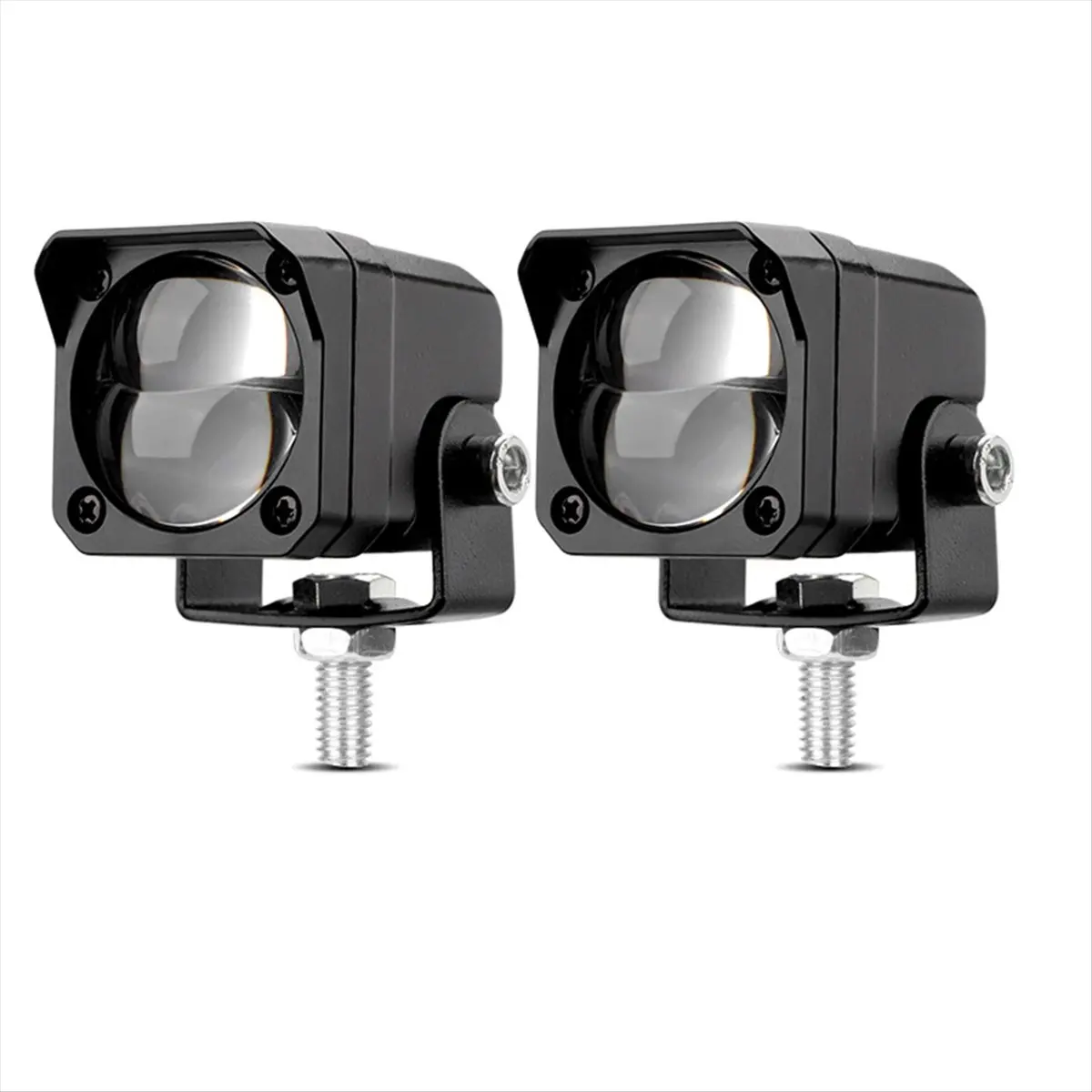 AA19 Motorcycle LED Dual Color Spotlight Spot Beam Lamp White Yellow for Dirt Bike Scooter Offroad Auxiliary Fog Light