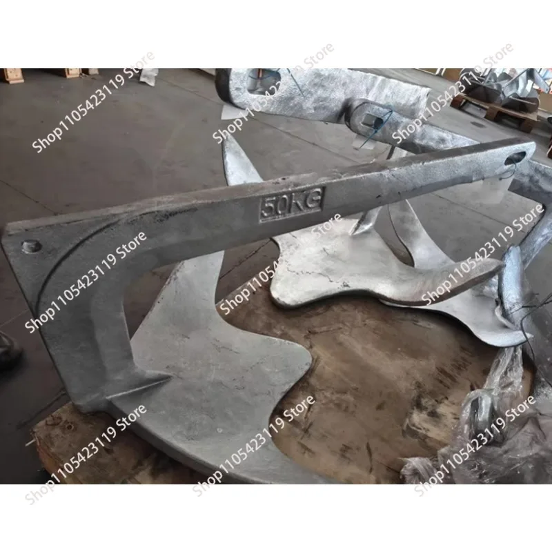 Hot-dip Galvanized Carbon Steel Bruce Anchor 40kg (80 jin), Anti-corrosion and Durable, Marine Yacht Hardware Accessories