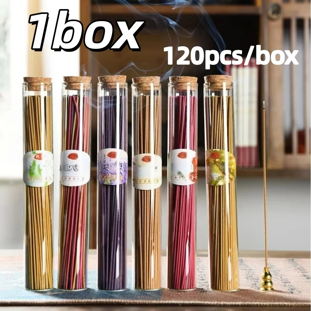 120pc/Box Natural Incense Stick Aromatherapy Sticks Interior Deodorization Lasting Lingering Fragrance Household Bedroom Incense