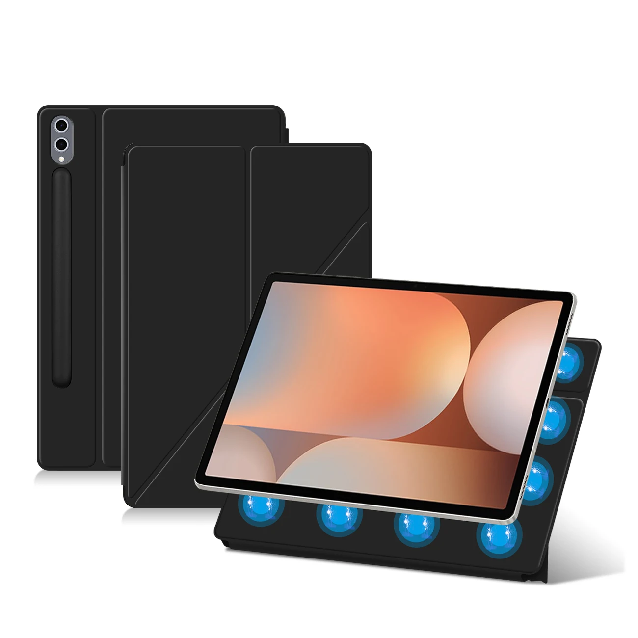 Magnetische Tablet-Abdeckung für Samsung Galaxy Tab S8 S9 Ultra 14,6 S7 S9 FE Plus 12,4 11 10,9 Zoll TB-X510 X516 X610 X616 Smart Case – Detail 29