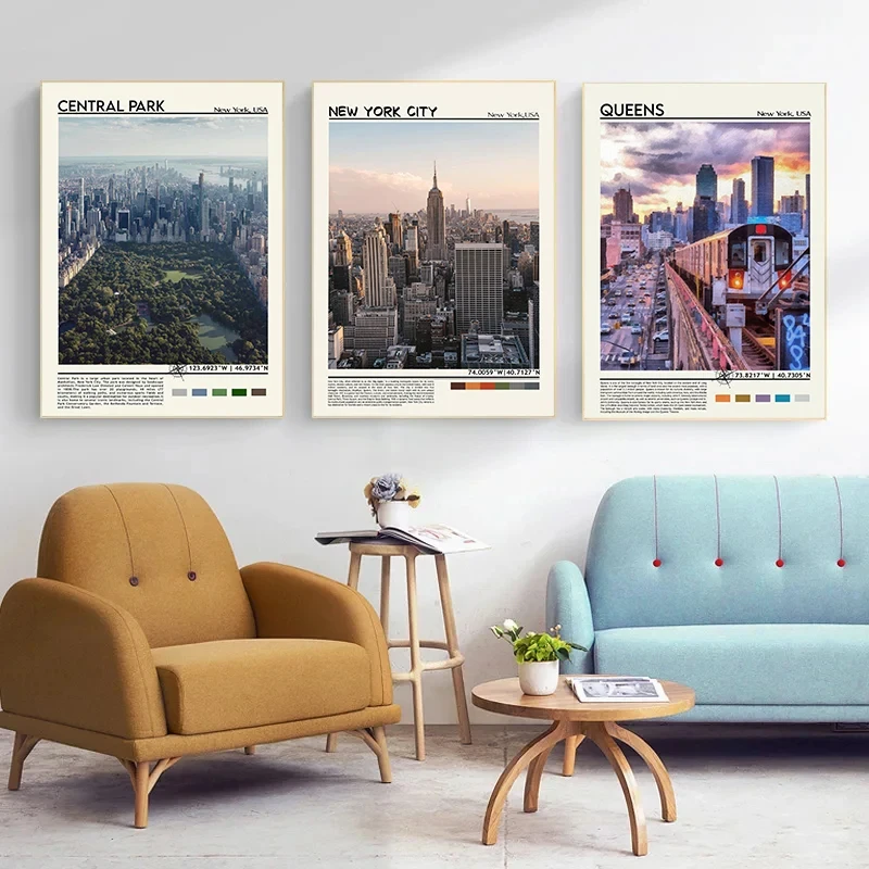 New York Manhattan Harlem Rochester Yonkers City Posters and Prints Canvas Printing Wall Art Picture for Living Room Home Decor