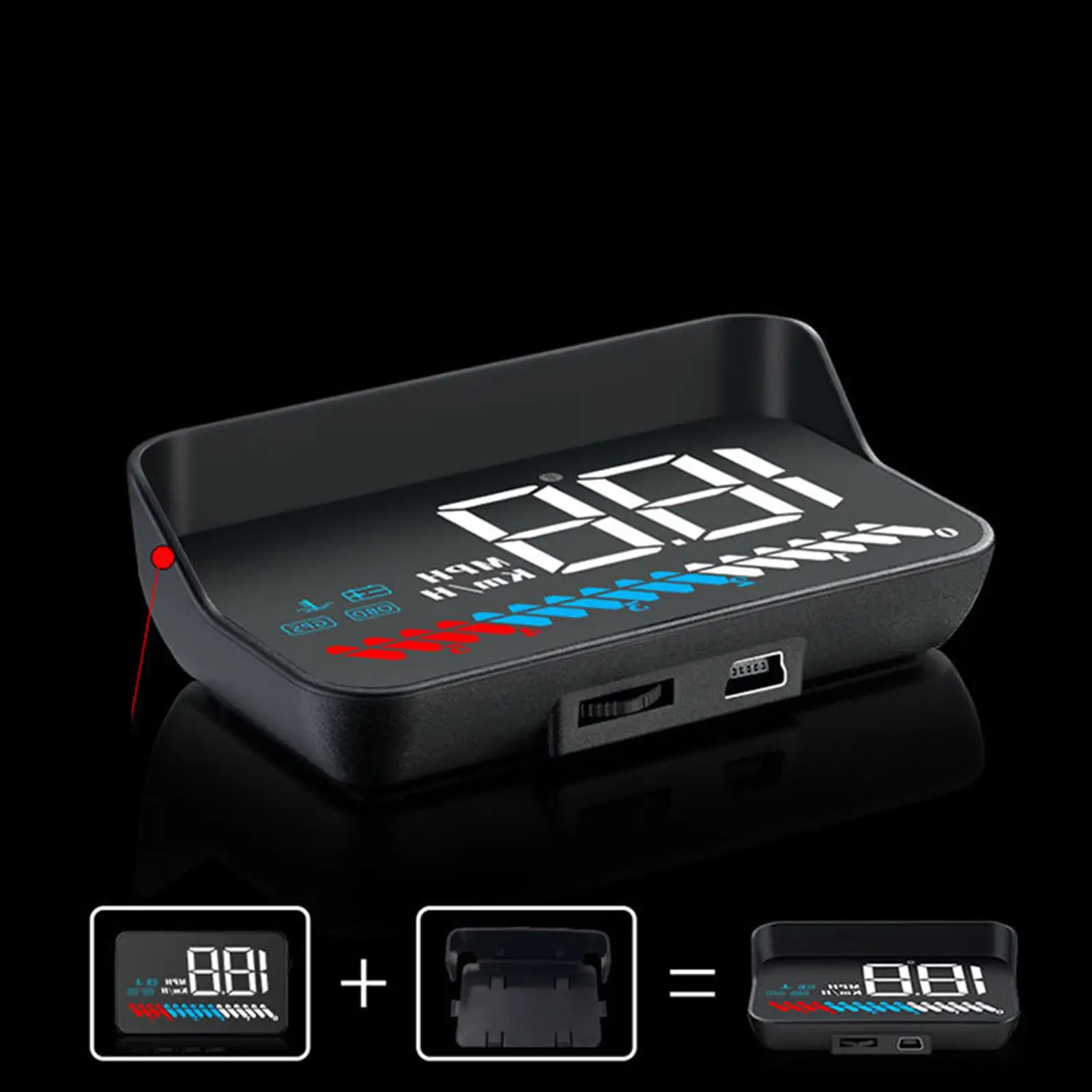 Universal Car OBD2 GPS Head Up Display Speed Projector HUD Speed Alarm for Safe Long Distance Driving