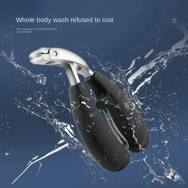 مقص أظافر منحني بفتحة كبيرة لمدة ثلاث مرات، مقصات أظافر مضادة للرذاذ لكبار السن، أظافر سميكة شديدة التحمل #2