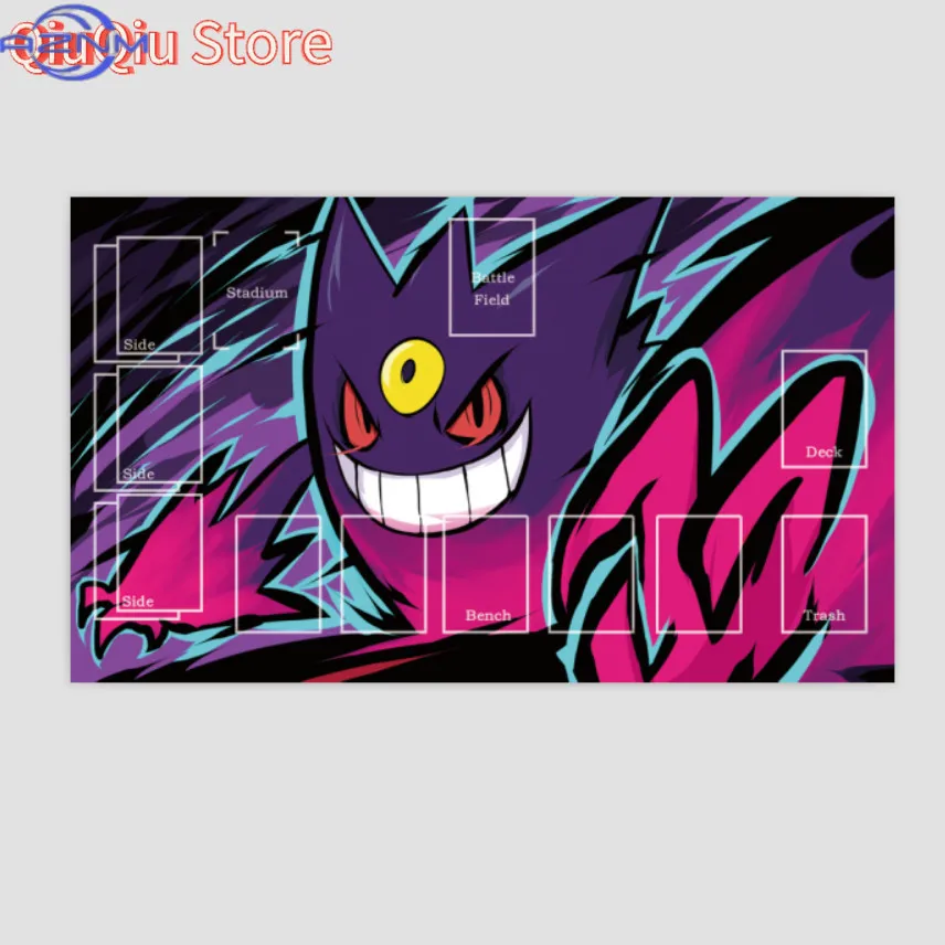 Graffiti Style Gengar Anime TCG Mouse Pad, Waterproof Non-Slip Mouse Mat for Trading Card Battle