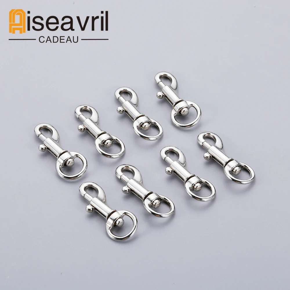 50pcs 11mm Metal Swivel Lobster Clasp Trigger Clip Loop Snap Hook for Dog Pet Leads Leash Hardware Sewing DIY Accessories