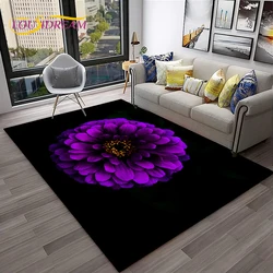 3D Daisy Nordic Sun Flowers HD Carpet Rug for Home Living Room Bedroom Sofa Doormat Decor,kids Play Area Rug Non-slip Floor Mat