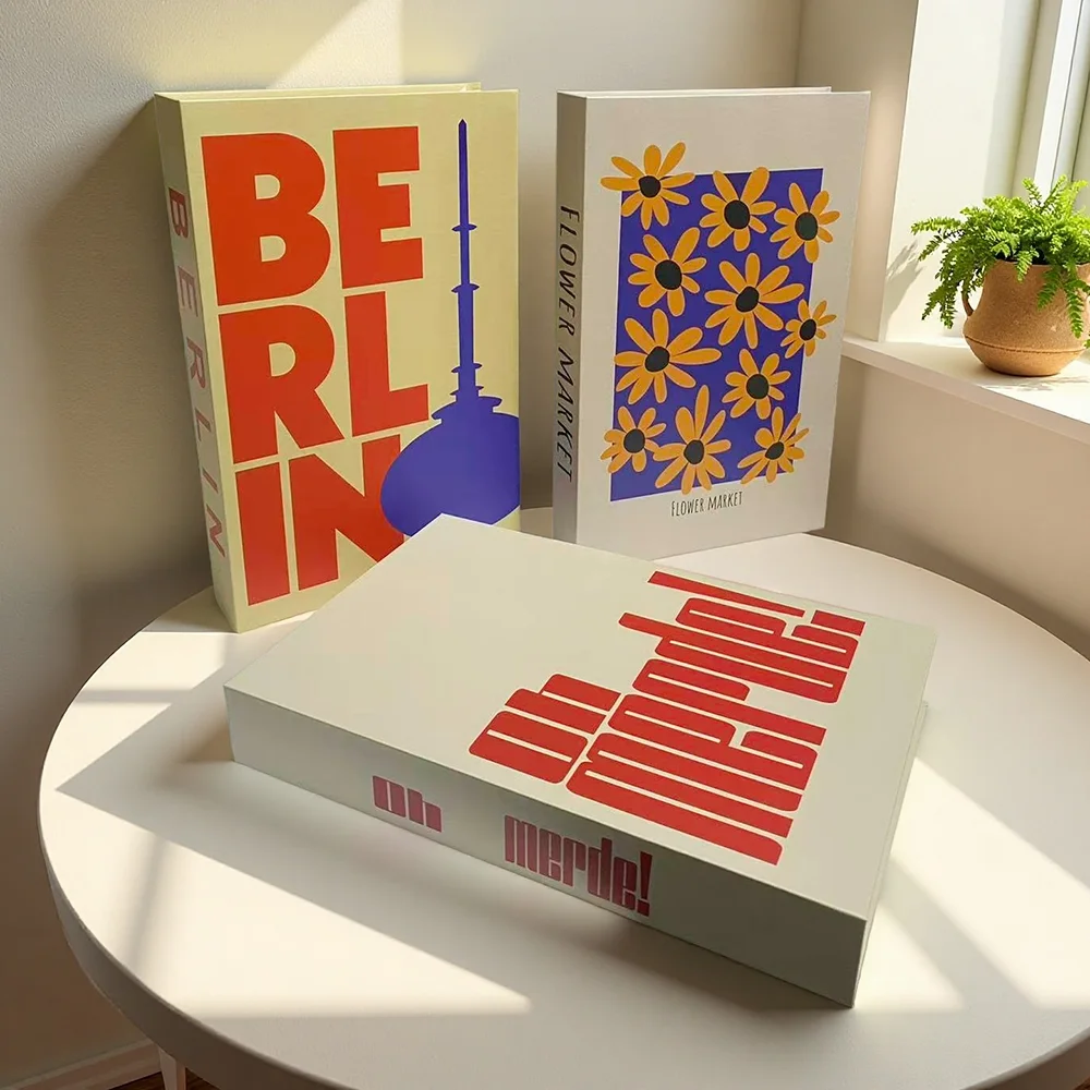

Modern Gallery Art Decoration Storage Box Fake Books for Living Room Decorative Hotel Coffee Table Bedroom Aesthetic Home Decor