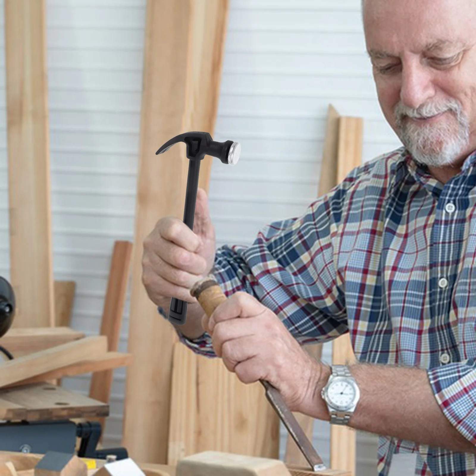 

Stainless Steel Mini Claw Hammer Comfortable Plastic Handle Household Hand Tools for Electrical Plumbing Woodworking