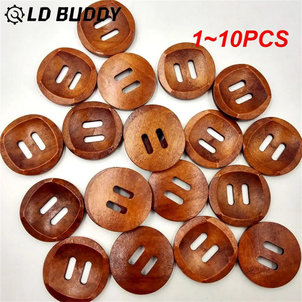 1~10PCS 30MMVintage Decorative Wooden Buttons Pea Type for Handwork Sewing Scrapbook Clothing Button Crafts Gift Card Decor