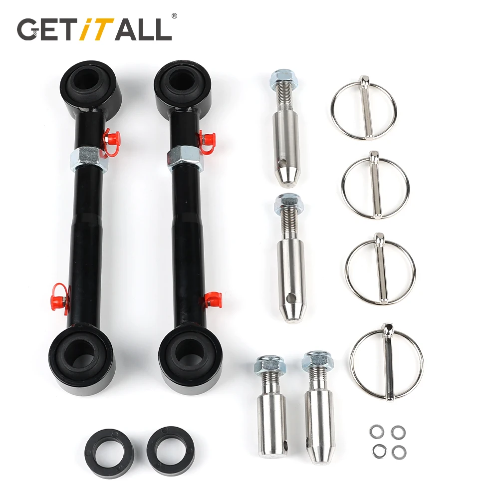 

GETITALL Black Adjustable Front Sway Bar Links Disconnects For 07-18 Jeep Wrangler JK JKU 2.5-6" Lifts Car Parts