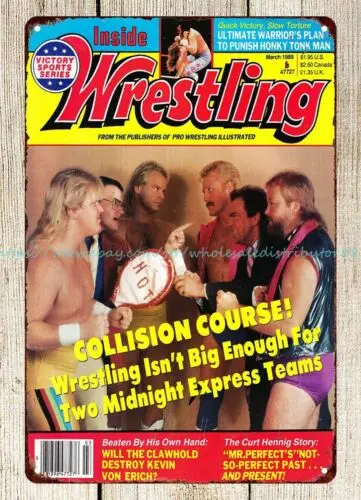 contemporary art Wrestling  cover 1989 metal tin sign