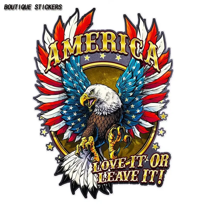 

American Bald Eagle Flag Automobile Sticker Waterproof PVC Decal Automobile Motorcycle Decoration Parts Cover Scratches