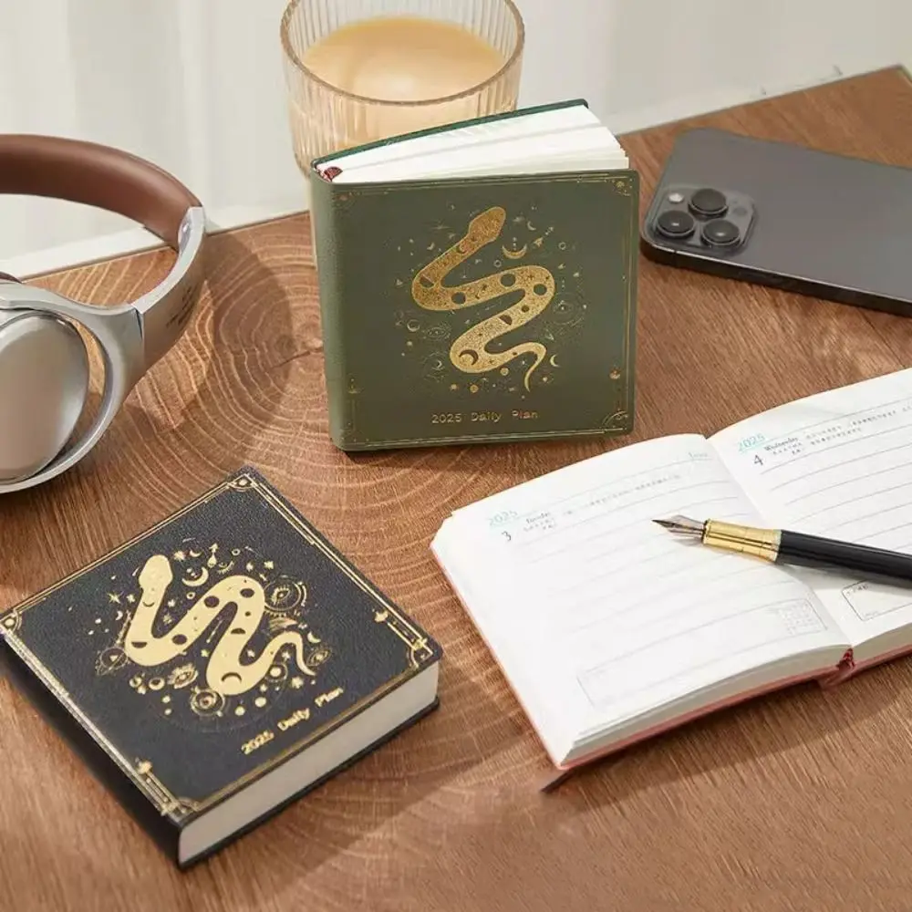 

Portable Snake Year Notebook Square Diary Journal Notebook 180 Sheets/360 Pages Snake Pattern Calendar Book School/Office