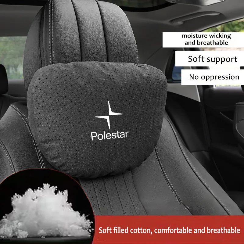 Car Headrest Neck Support Seat Lumbar Cushion Neck Pillow For Volvo Polestar Polestar1 2 3 4 5 6 2019-2024 Synergy Accessories