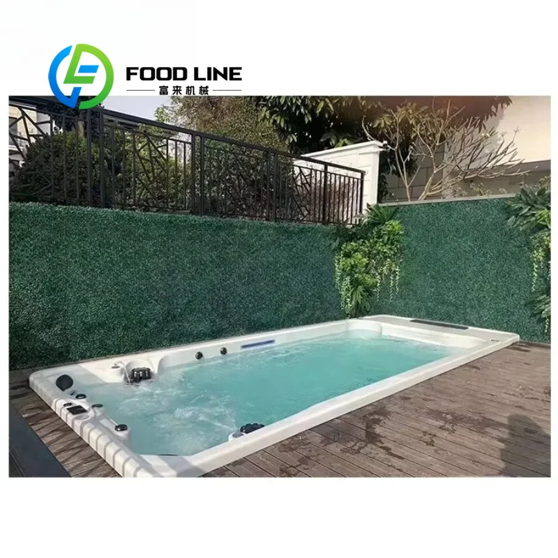 Swim Spa Pool Whirlpool Bathtub 12 Person Outdoor Large Backyard Heated LED Waterfall Hot Tub Best Price Family Use UV Light