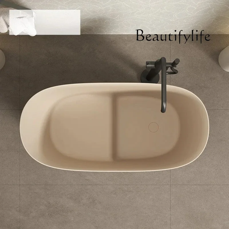 

JB French Style Deep Bubble Artificial Stone Bathtub Home Bed And Breakfast Bathroom Separate Seated Mini Bathtub Bathtub
