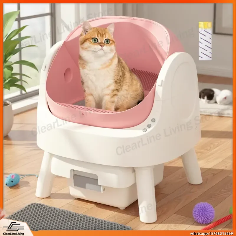 

Automatic Self Cleaning Cat Litter Box with Odor Control Quiet Operation Large Capacity Smart Pet Toilet for Home Use Indoor