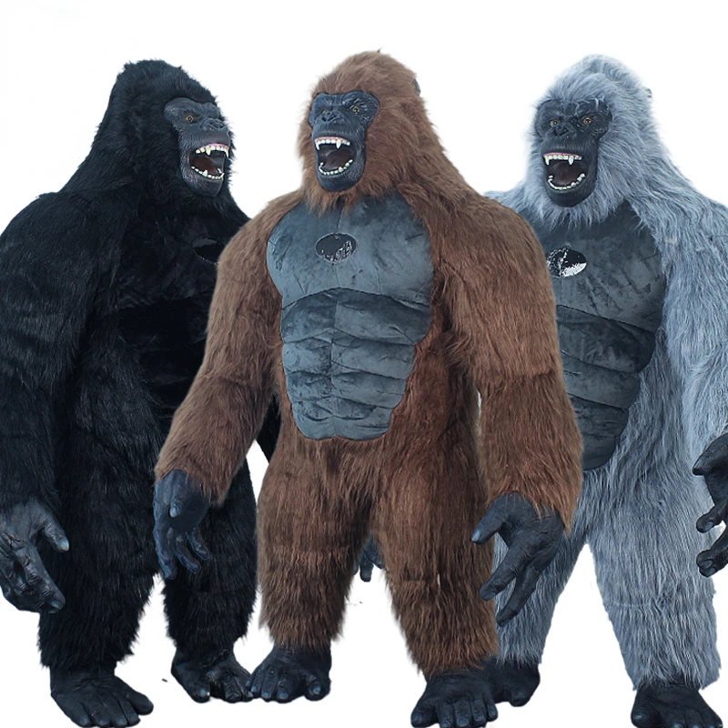 

Saygo Upgrade Inflatable King Kong Costume Mascot for Adult Halloween Furry animal Carnival Walking Dress Suit Fursuit Gorilla