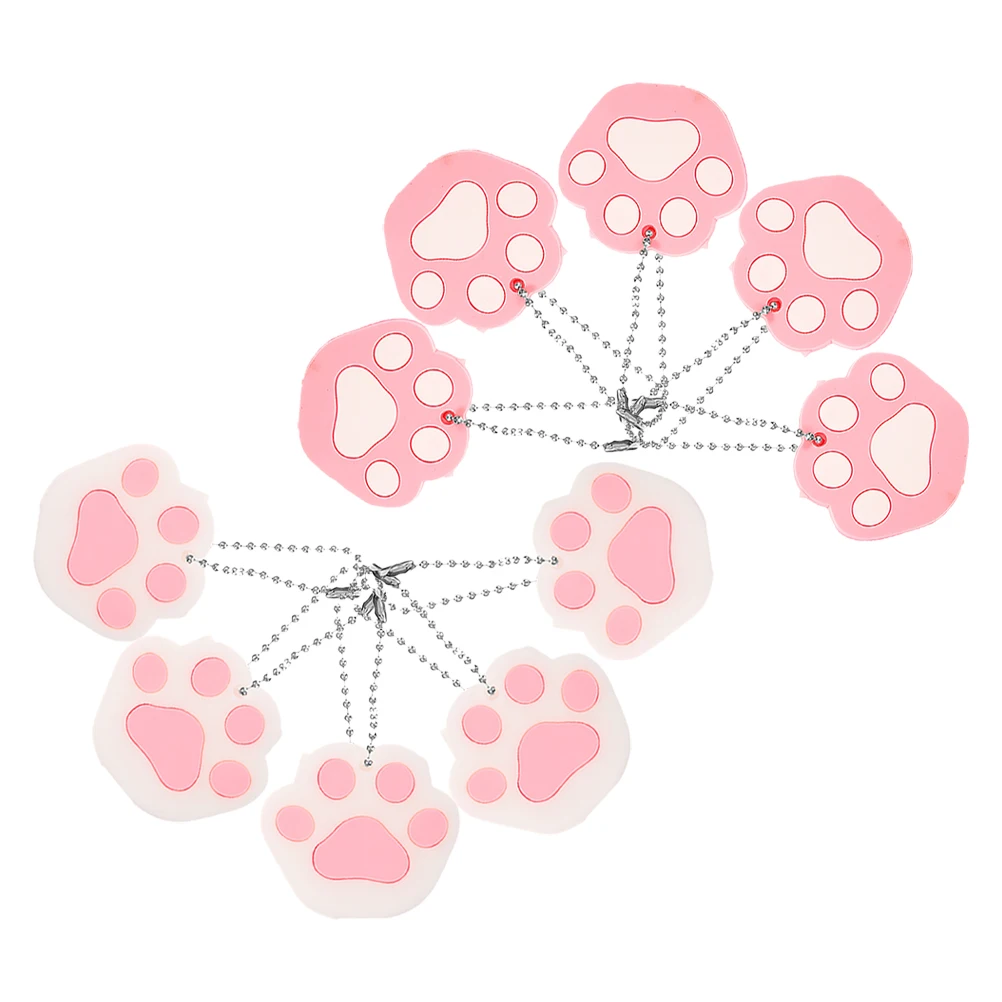 

10 Pcs Keys Sleeve Durable PVC Key Covers Cartoon Cat Paw Shape Keychain Shell Protective Function Easy Installation Accessories