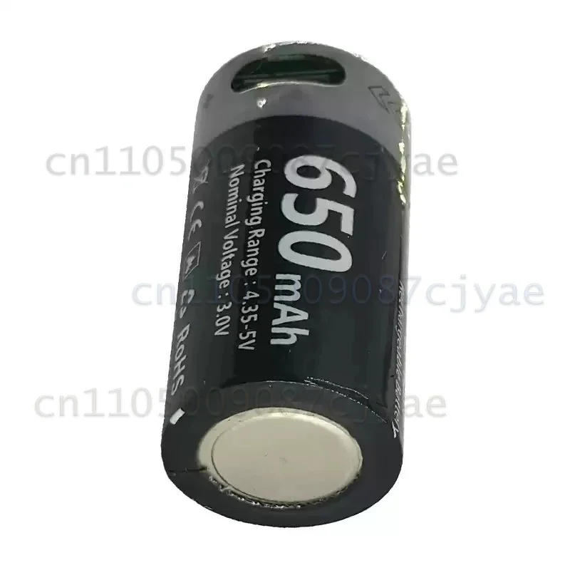 Safe Stable CR123A 3V 650mAh Type-C USB Rechargeable Battery for Beauty Device Lamp Toy Flashlight