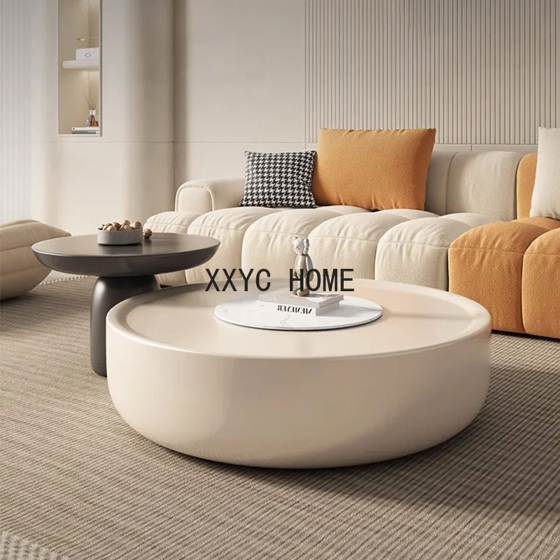 New Design Round Coffee Table Small Modern Coffee Table With Sintered Stone Table Top For Living Room