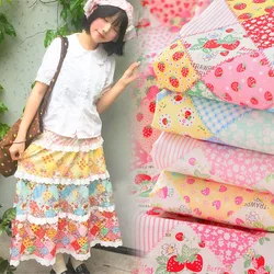 145x50cm 100% Cotton Fabric Handmade DIY For Sewing Dress Clothing Bags Floral Farm Strawberries Patchwork All Purpose Materials