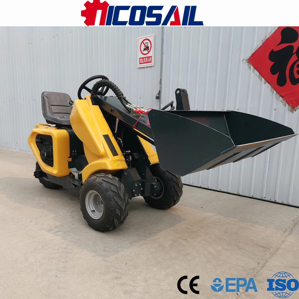 

Mini 3-Wheel Skid Steer Loader Custom Euro 5 CE Compact Loader with Attachments for Farm and Garden Use