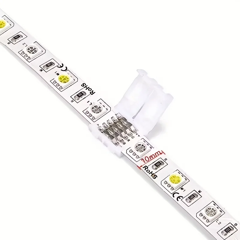 10/20 pz LED Strip Connector 8mm 10mm 2 Pin 4 Pin 3528 5050 RGB Single Color Solderless PCB Board Wire Free saldatura connettori