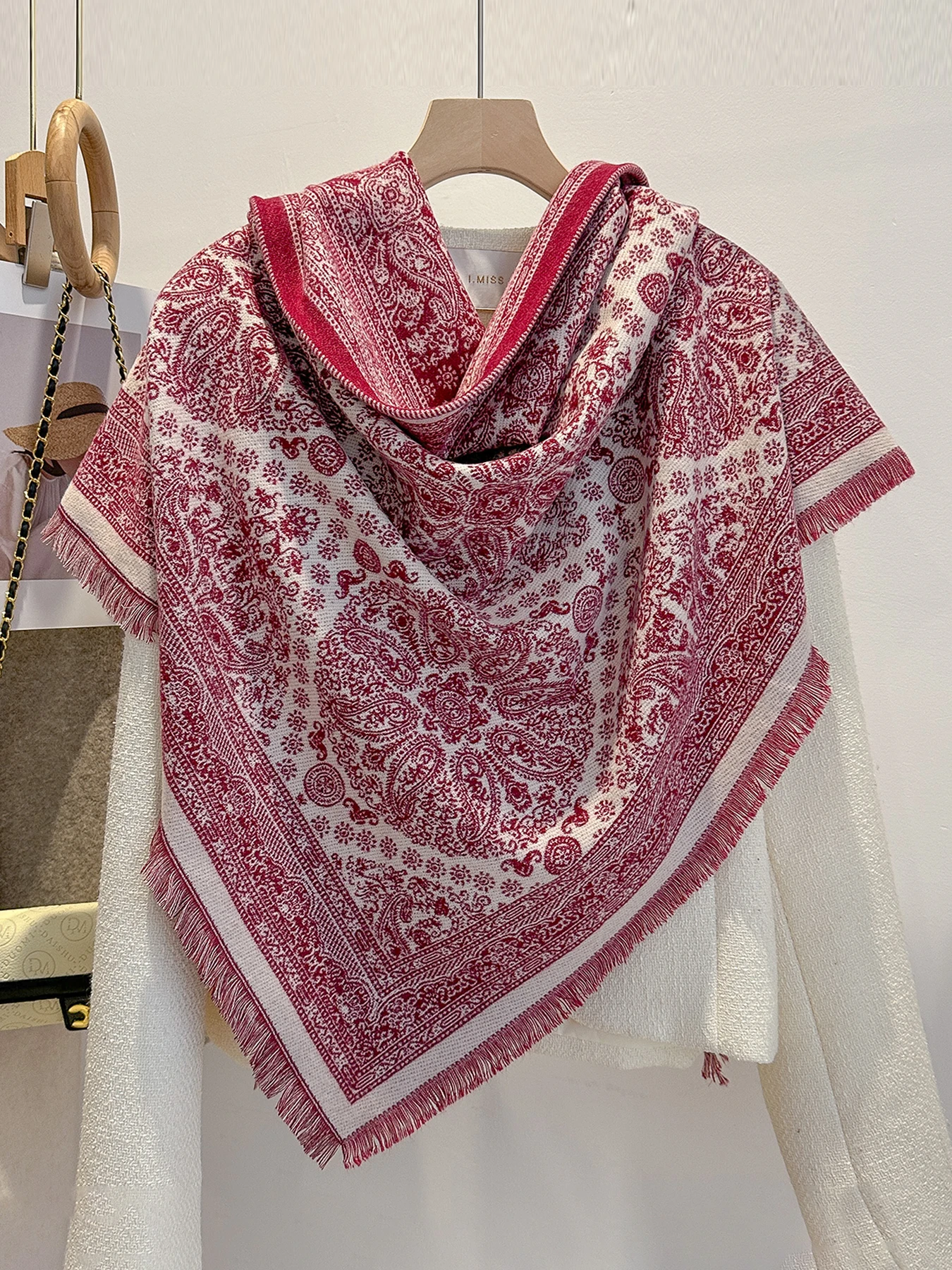 Frauen Paisley Print Kaschmir Schal Nachahmung Pashmina Schal Weiche Warme Winter Wrap Modische Weibliche Design Decke Bufanda – Detail 2